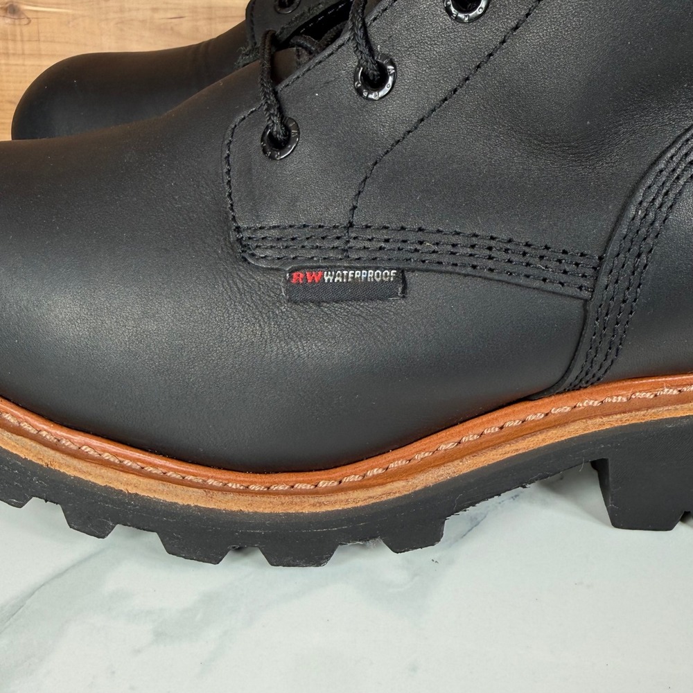 Red Wing Logger Boots Black Waterproof Steel Toe 400g Thinsulate 4416 Mens 9 E2 - Picture 3 of 16